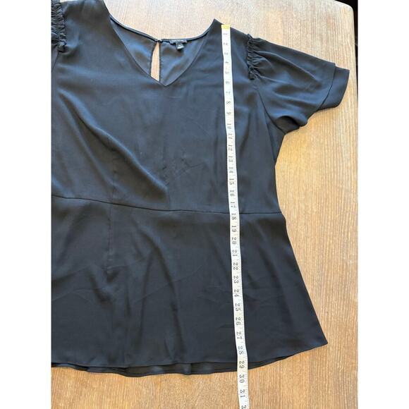 ANN TAYLOR Black Silky Top Shirt Blouse size XXL 2XL - Picture 6 of 7